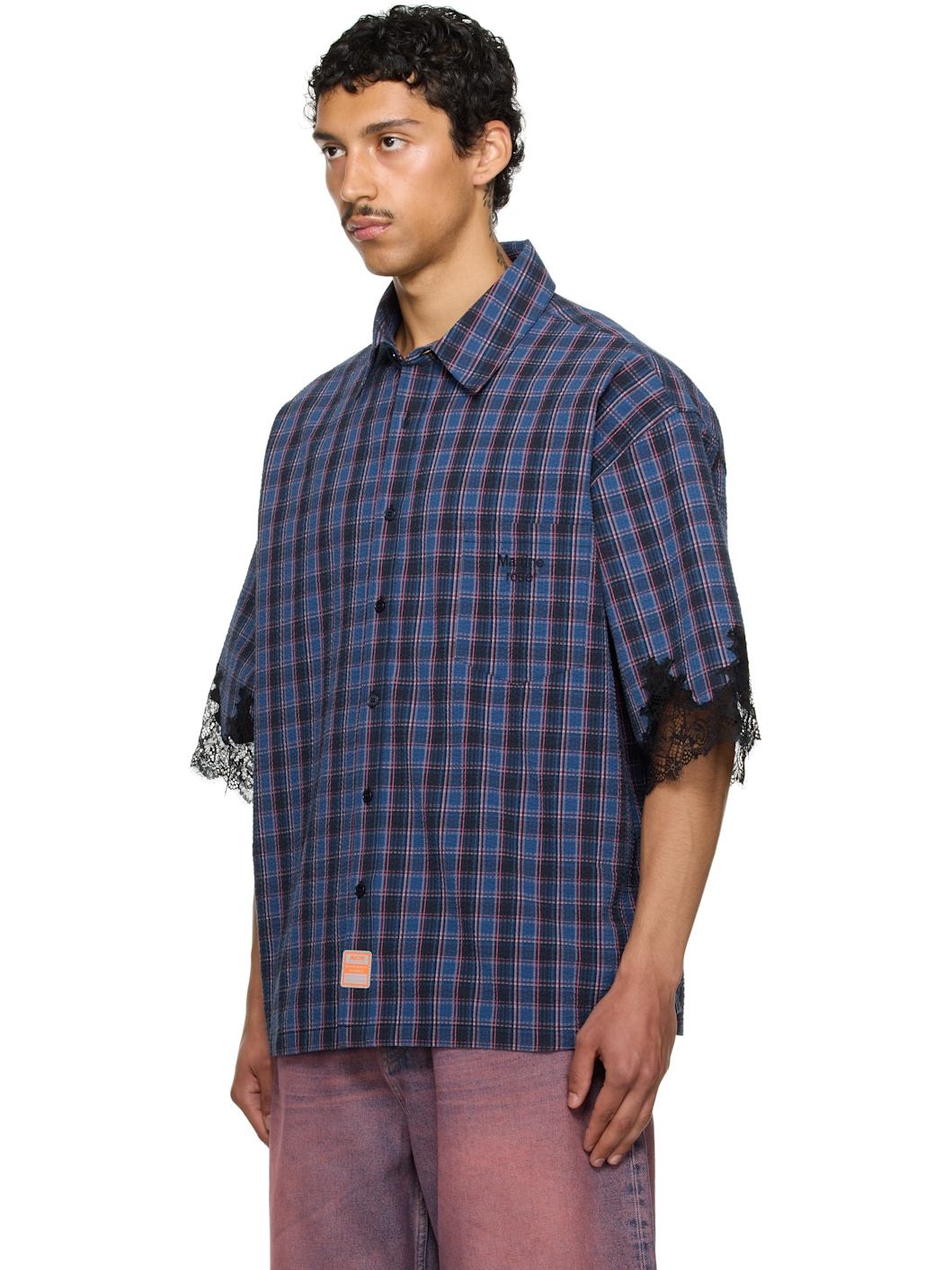 SSENSE Exclusive Navy Lace Overshirt - 4