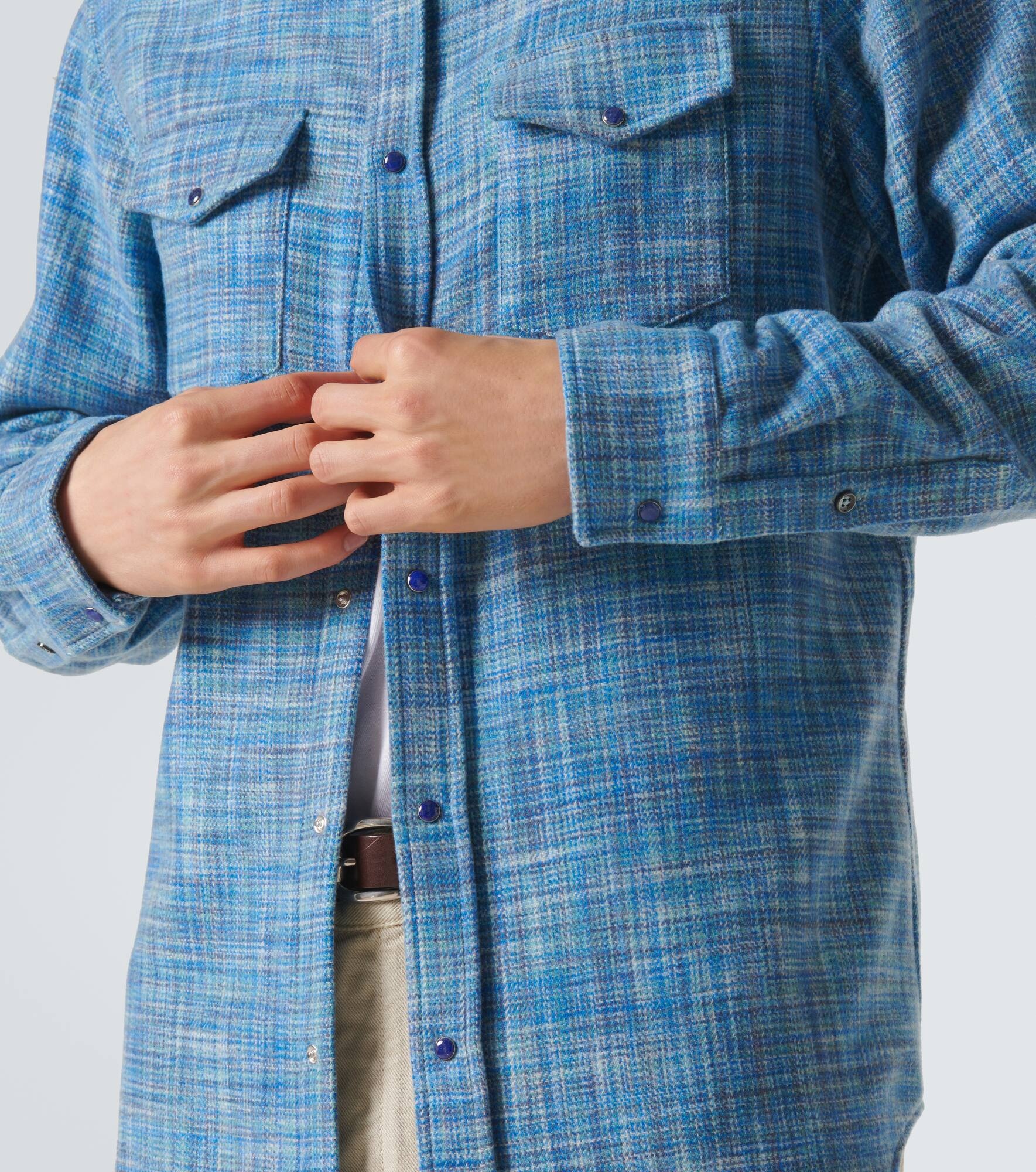 Space-Dyed cashmere shirt - 6