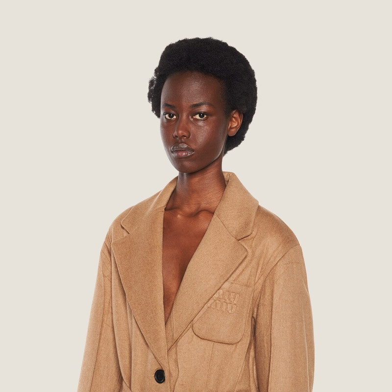 Padded camel velour coat 4