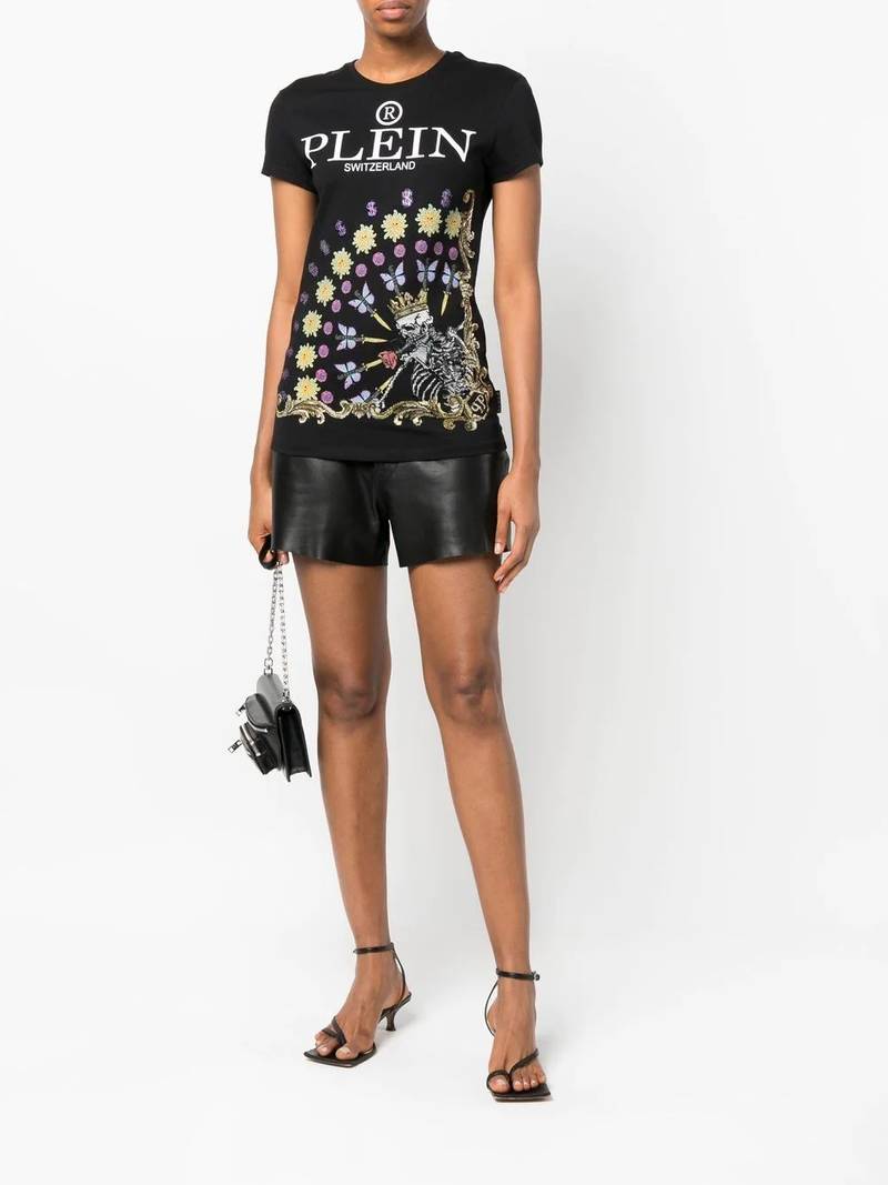 PHILIPP PLEIN skeleton-print round neck T-shirt outlook