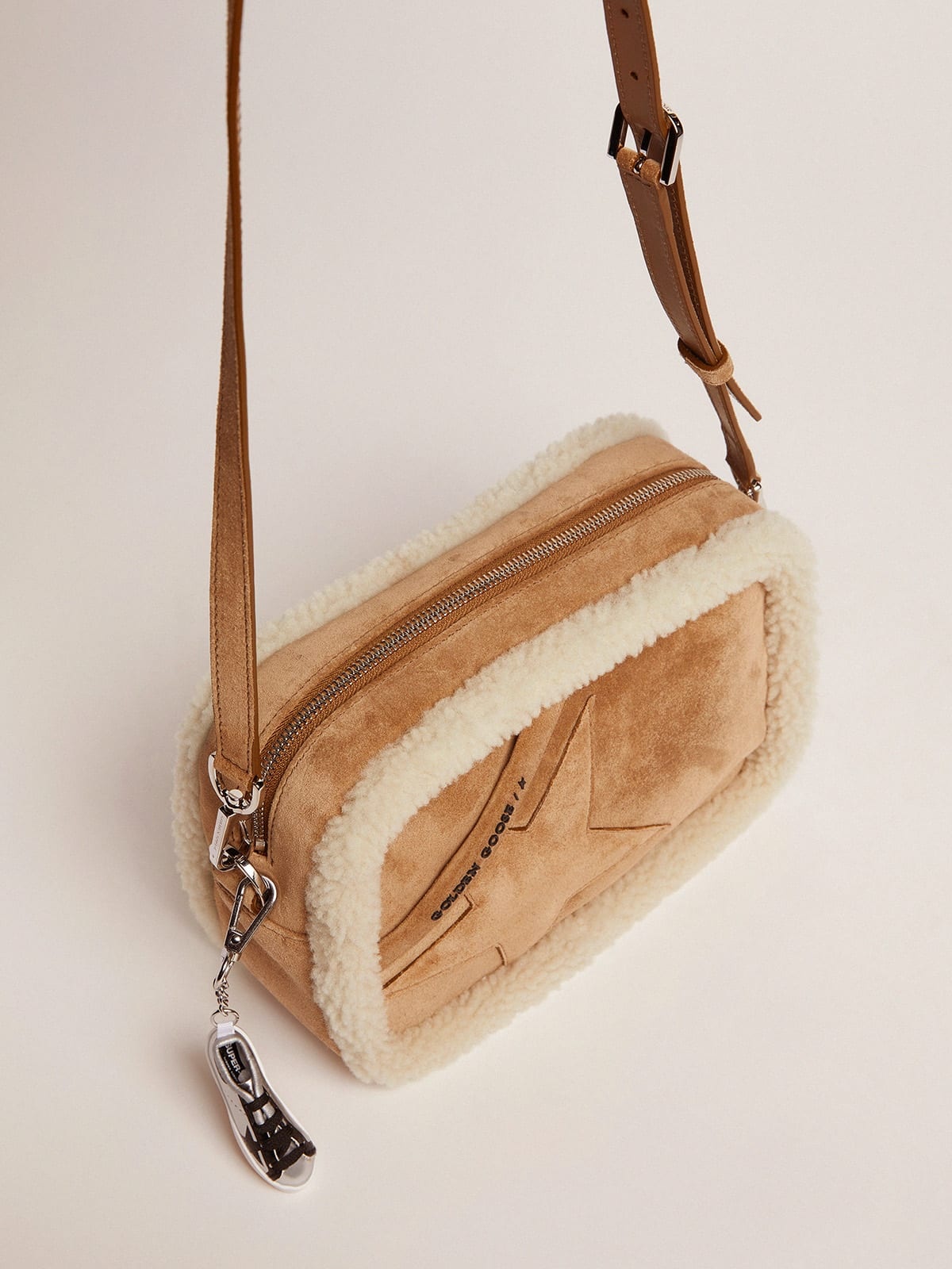 Star Bag made of suede leather with shearling edging - 2