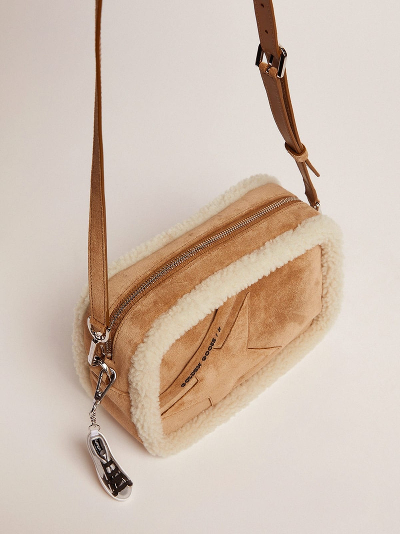 Star Bag made of suede leather with shearling edging 2