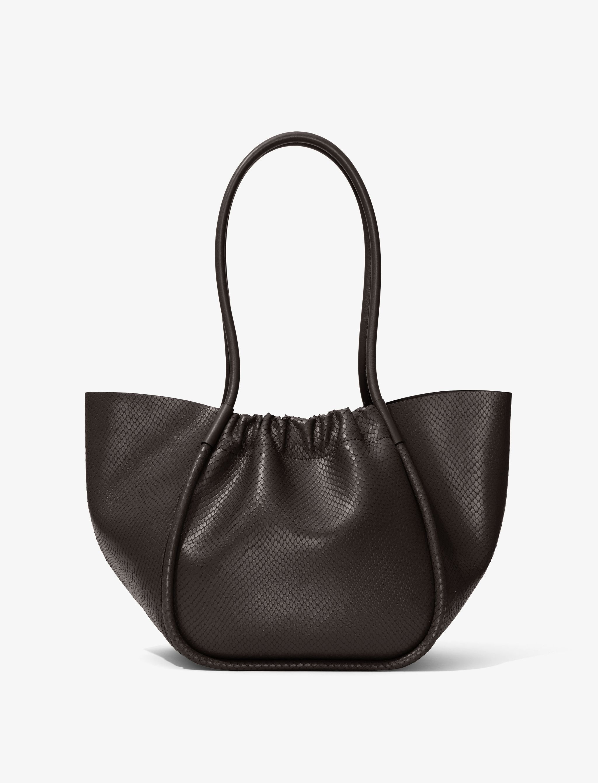 Carved Python Large Ruched Tote - 4
