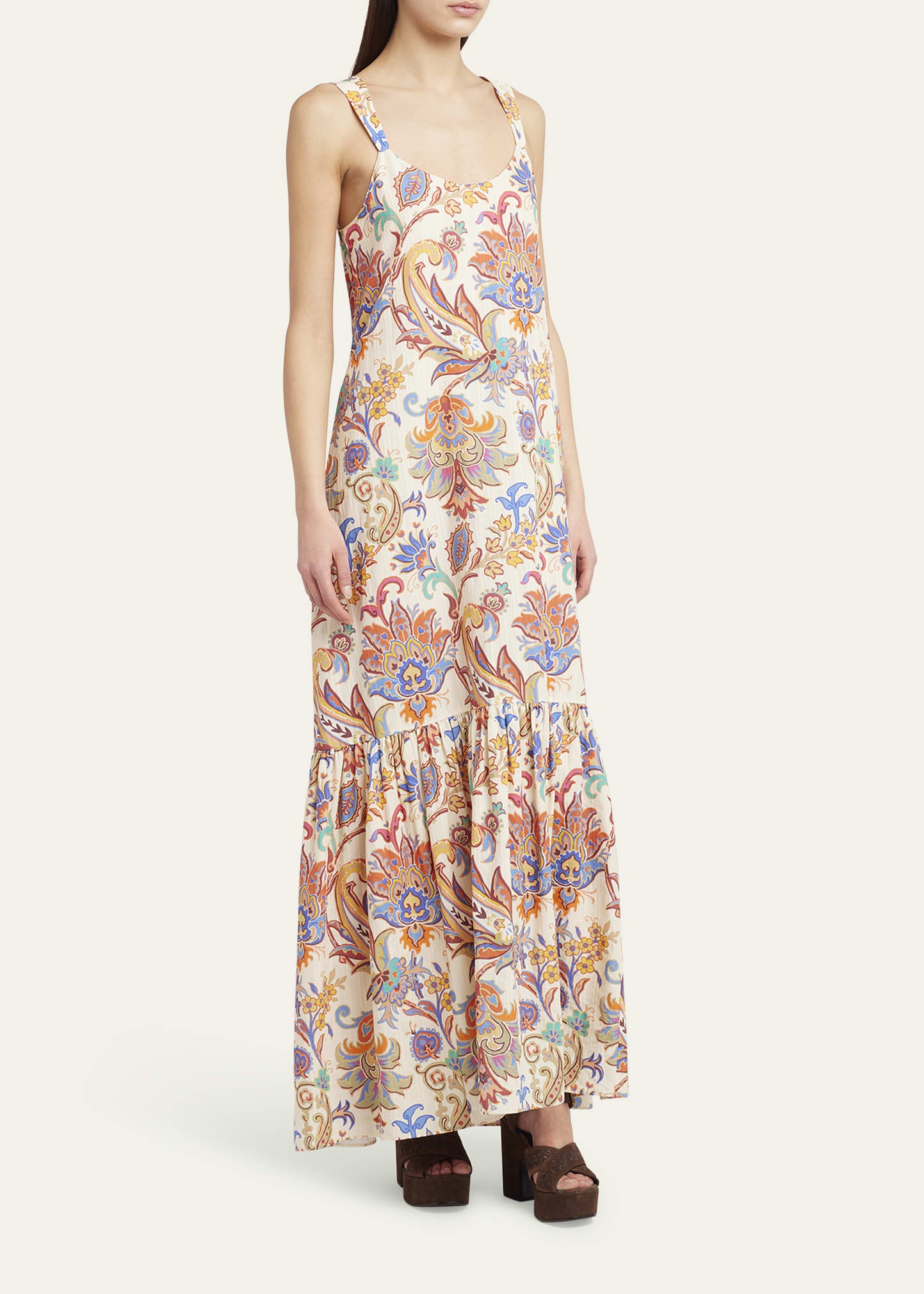 Paisley-Print Sleeveless Maxi Dress - 4