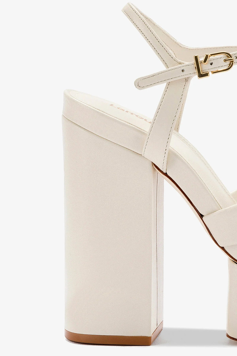 Vivienne Platform Sandal In Ivory Leather 4