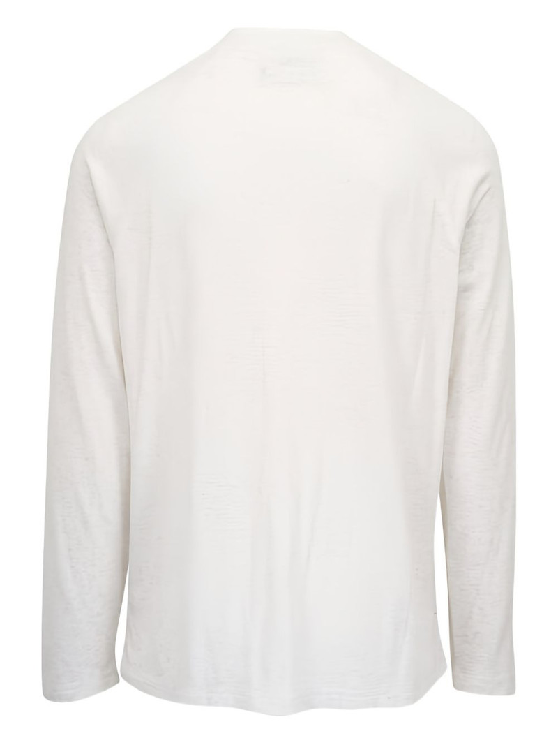 FAHERTY buttoned long-sleeve Henley T-shirt outlook