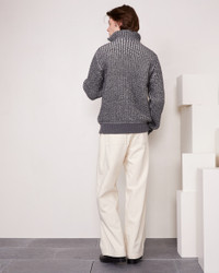 【関税込み】Officine Generale グレー Tarek セーター Officine Generale Tarek Engrib Quarter-Zip Sweater | Shopbop