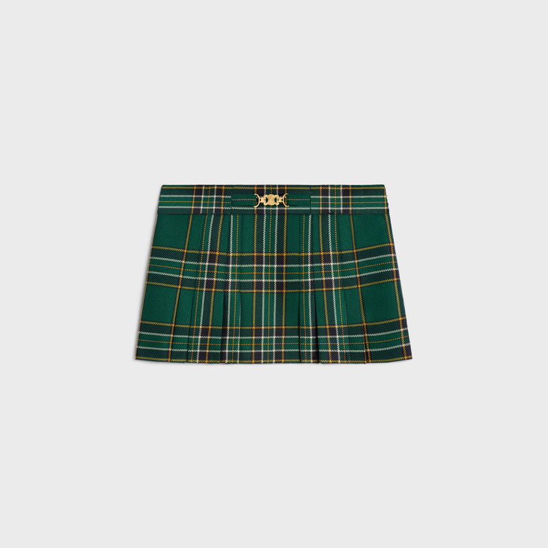 pleated mini skirt in tartan wool 1