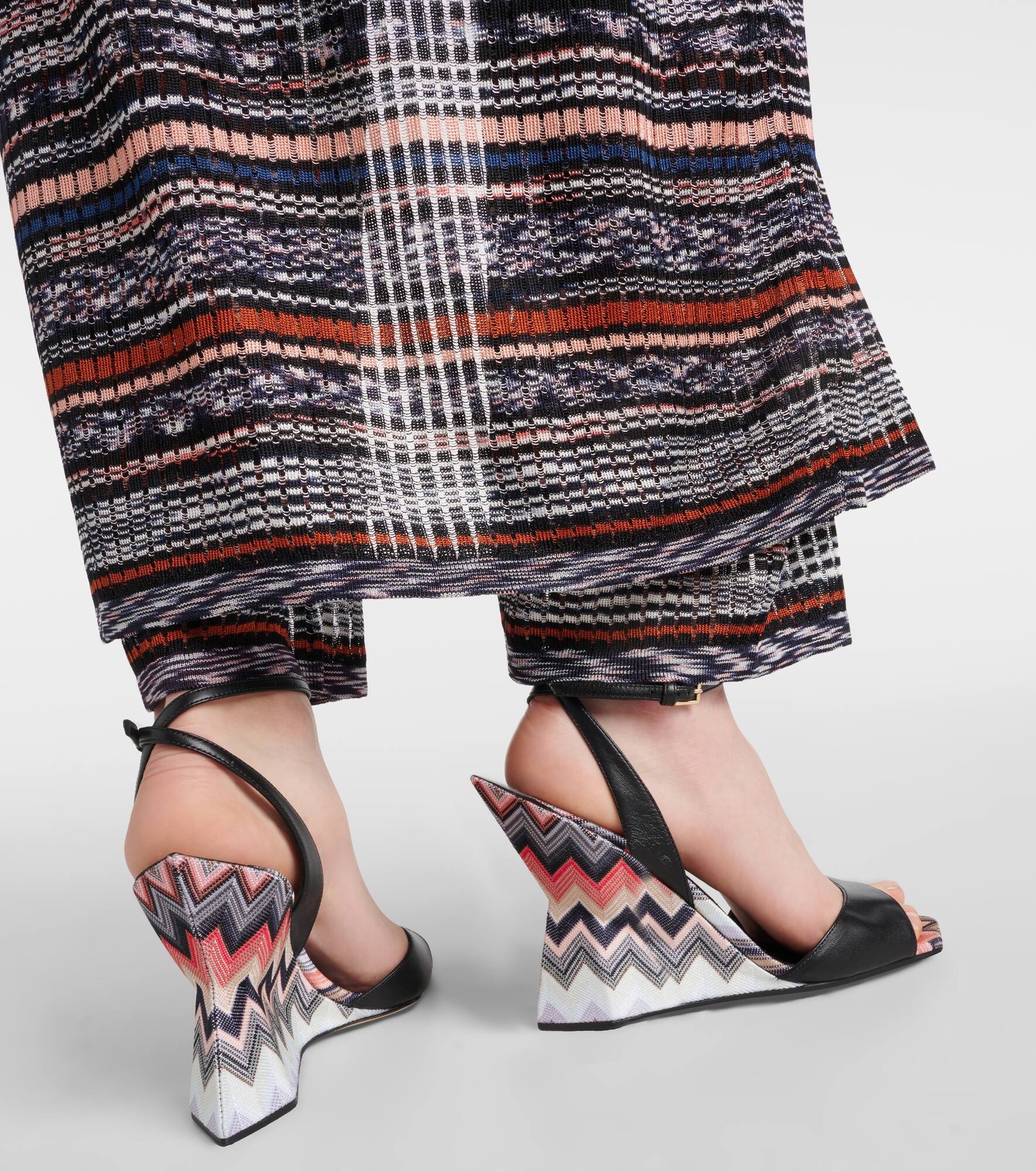 Zig Zag leather wedge sandals - 7