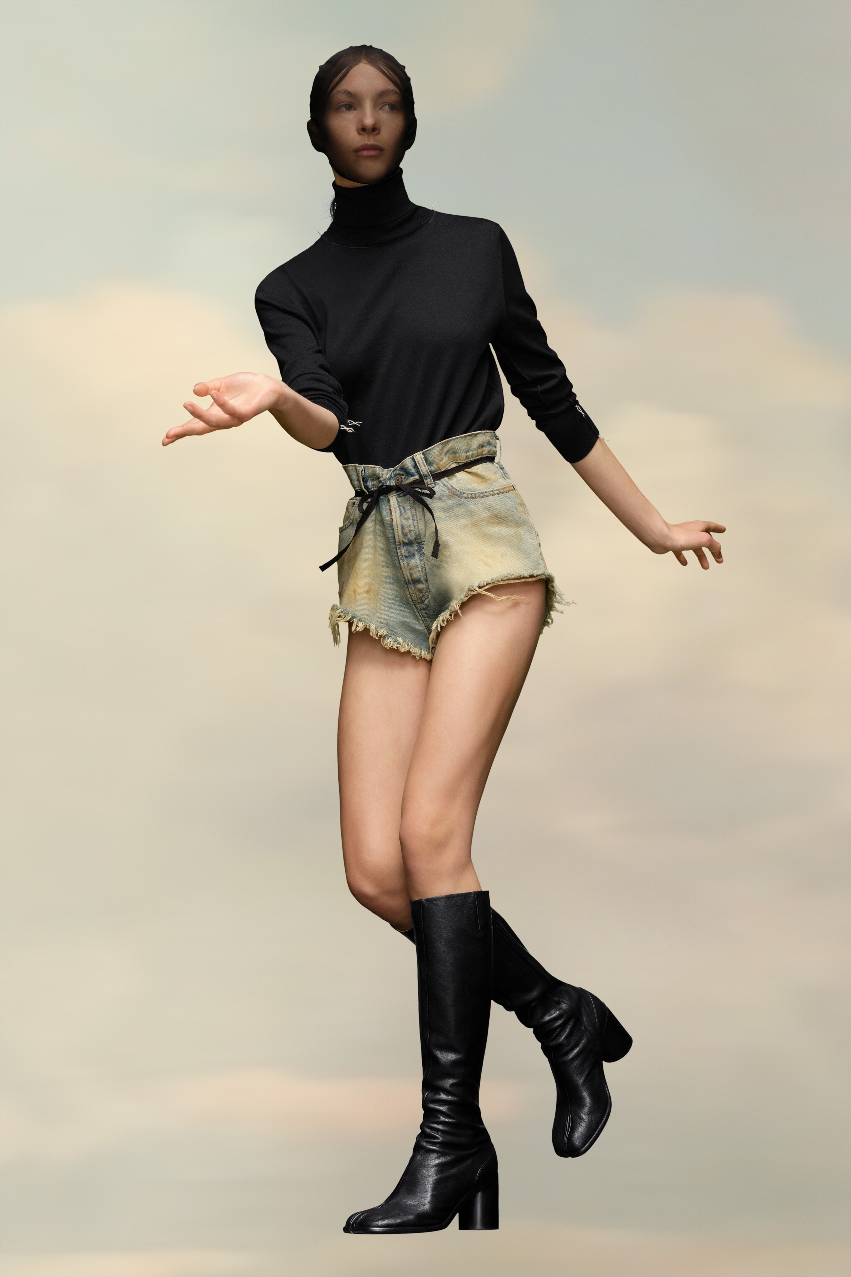 Distressed denim shorts - 5