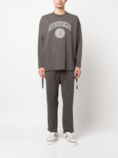 White Mountaineering drawstring cotton track pants outlook