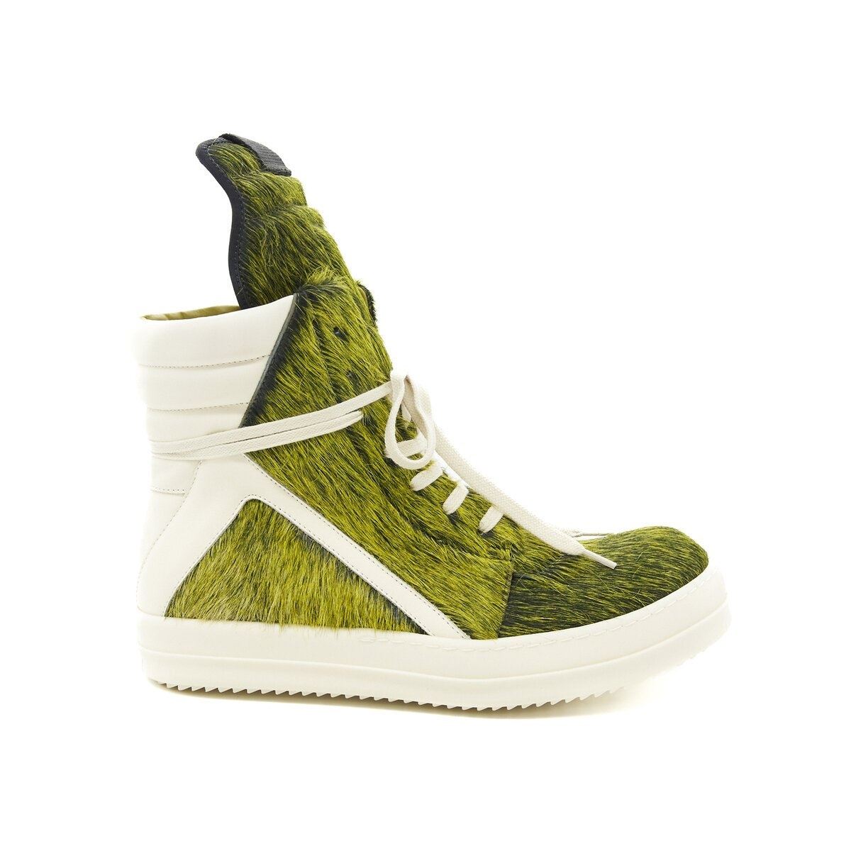 Rick Owens Geobasket Fur Sneakers in Green | hervia | REVERSIBLE