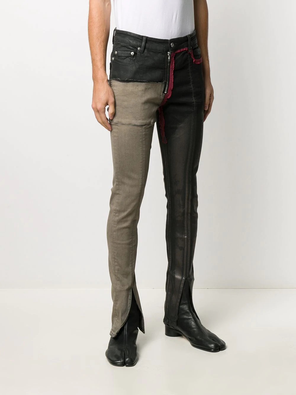 patchwork skinny jeans - 3