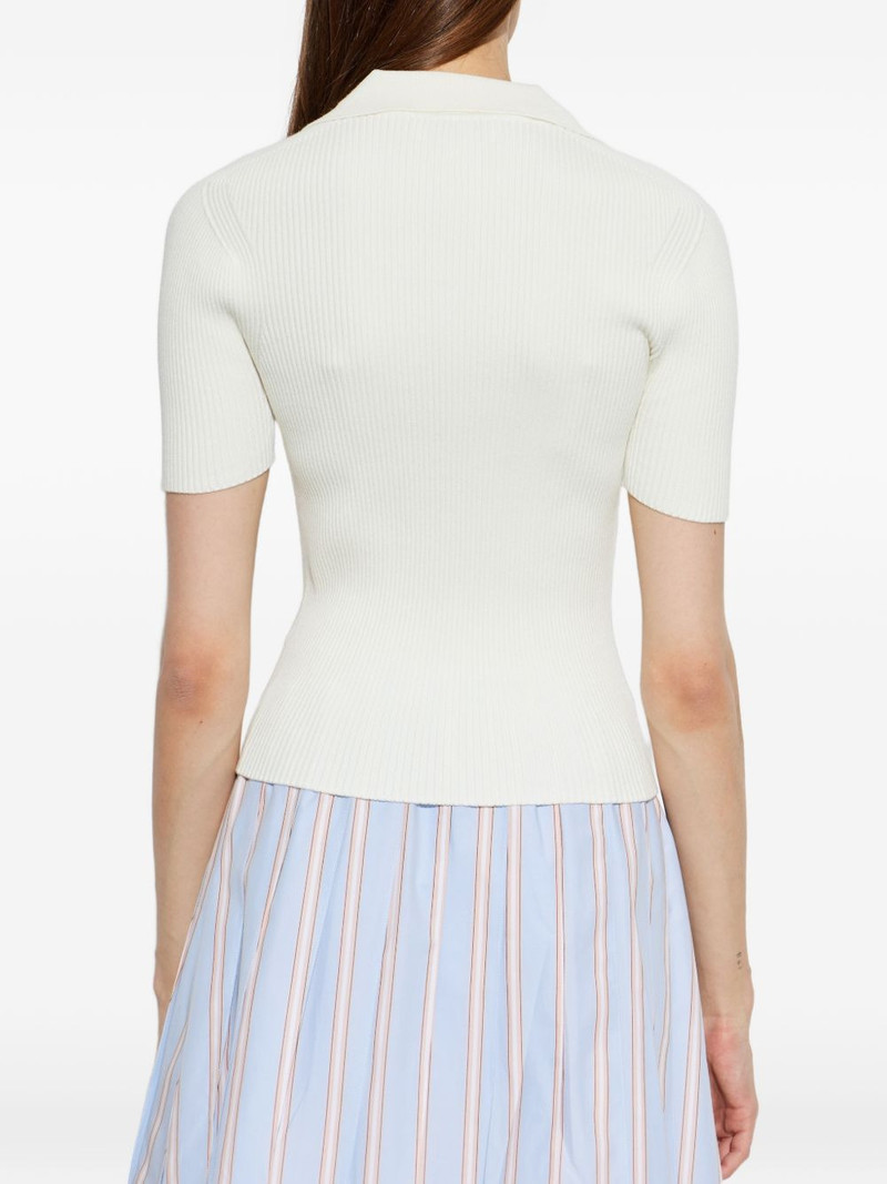 ribbed-knit V-neck T-shirt 4