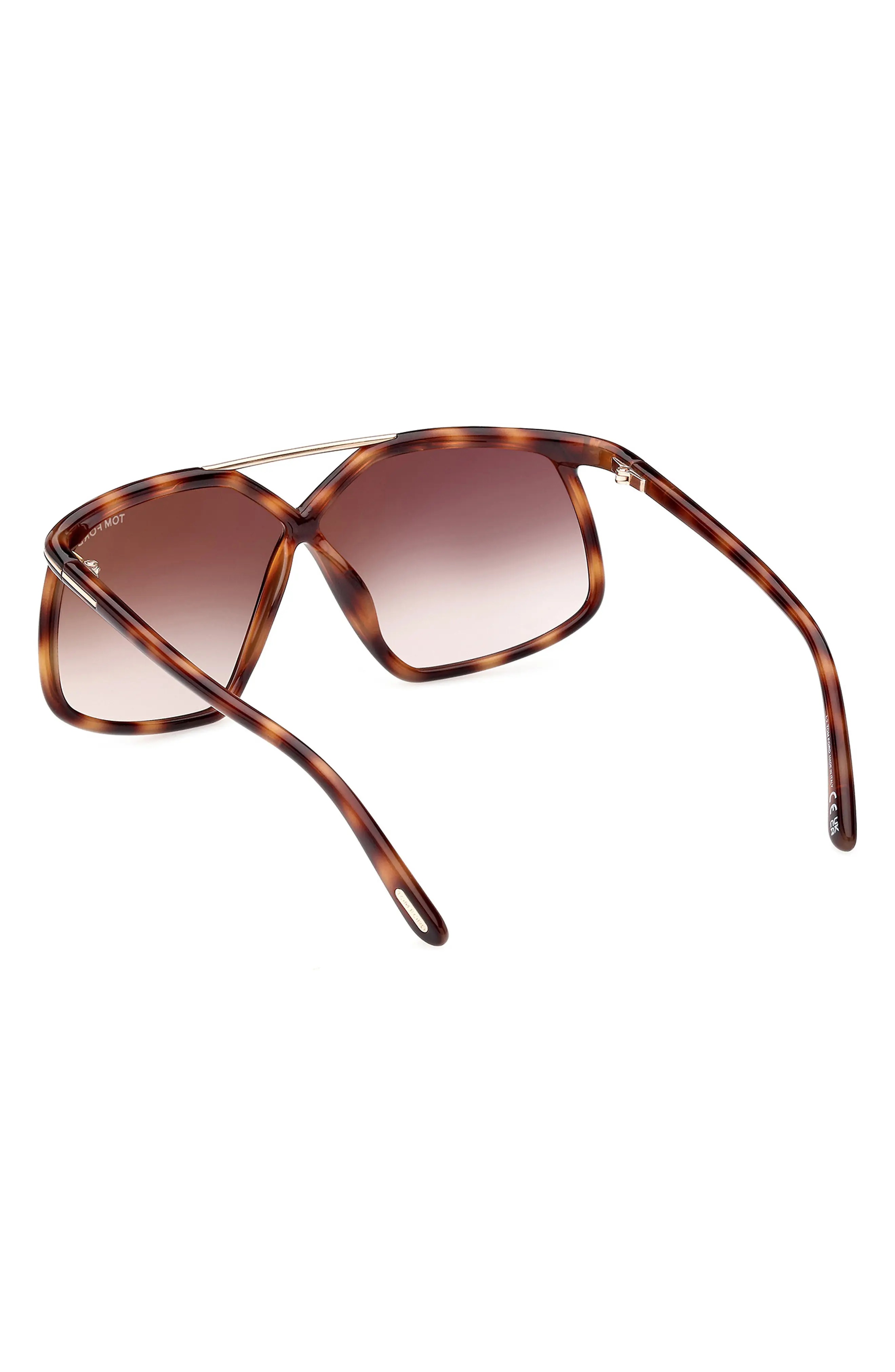 Meryl 64mm Gradient Polarized Oversize Square Sunglasses in Shiny Havana Rose Gold/Brown - 5