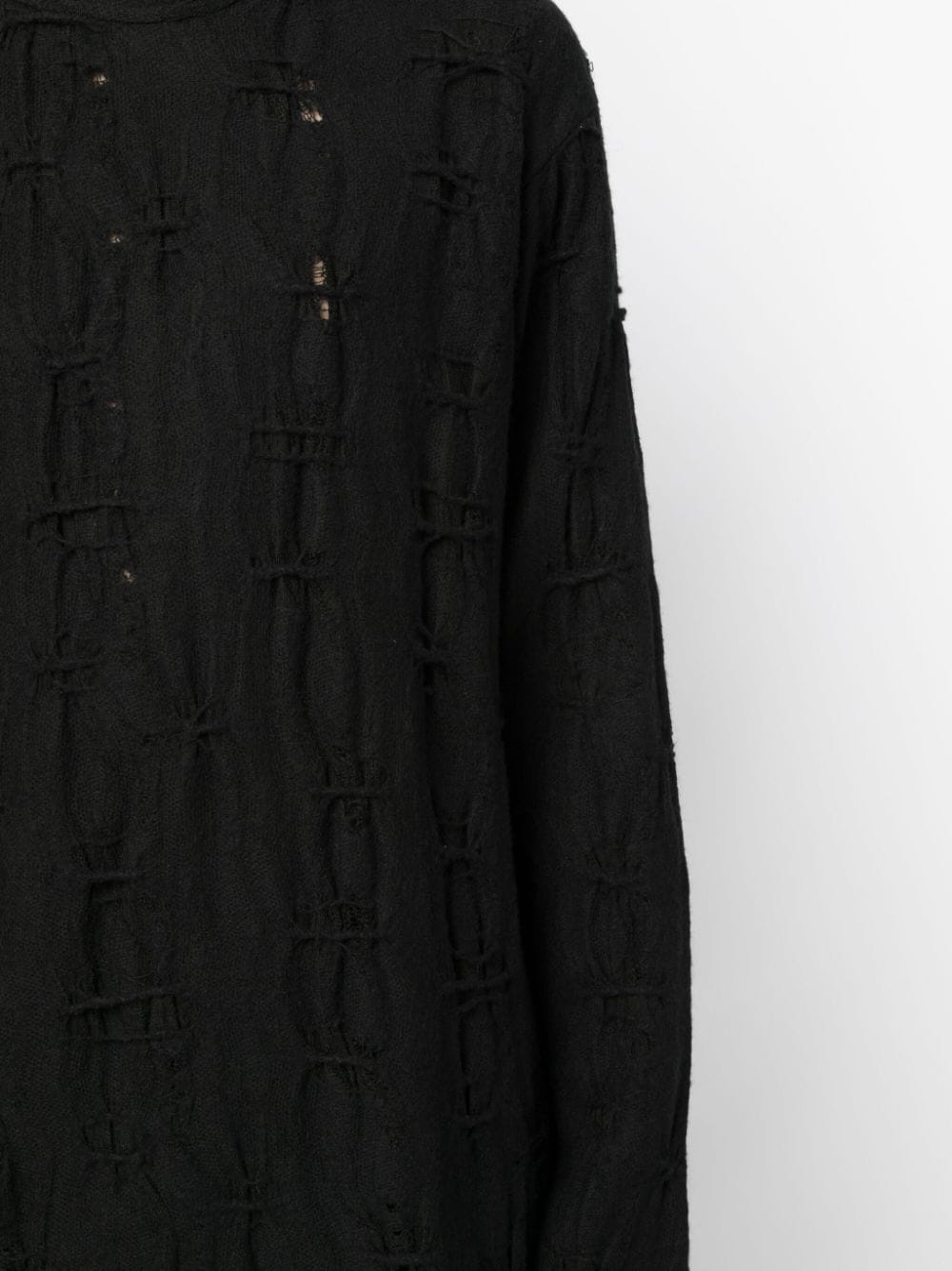 perforated-detailing cotton jumper - 5