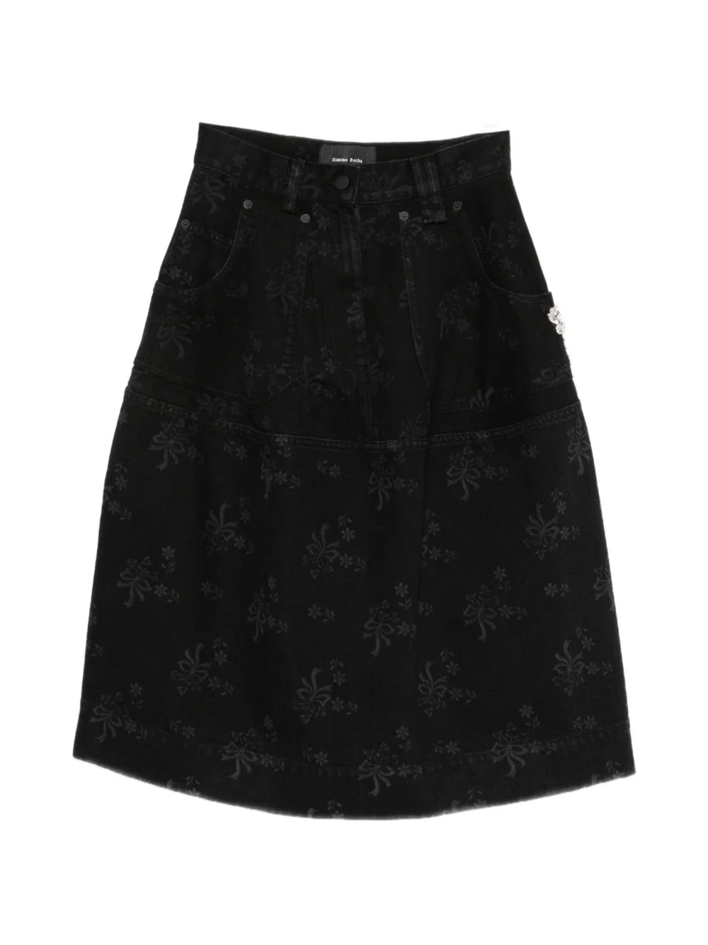 bow-print midi skirt - 1