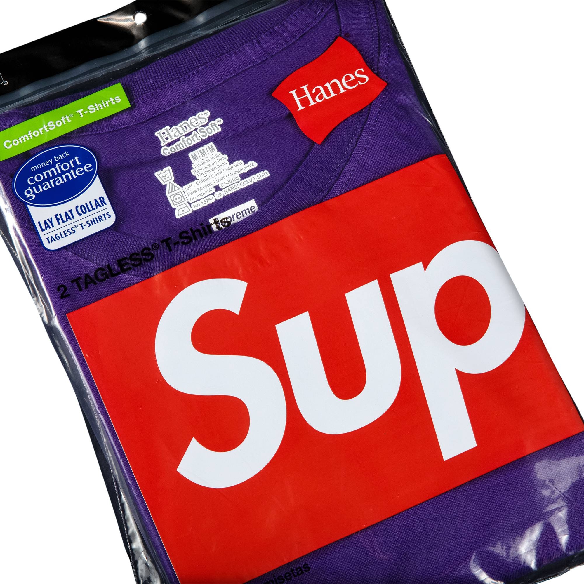 Supreme x Hanes Tagless Tees (2 Pack) 'Purple' - 2