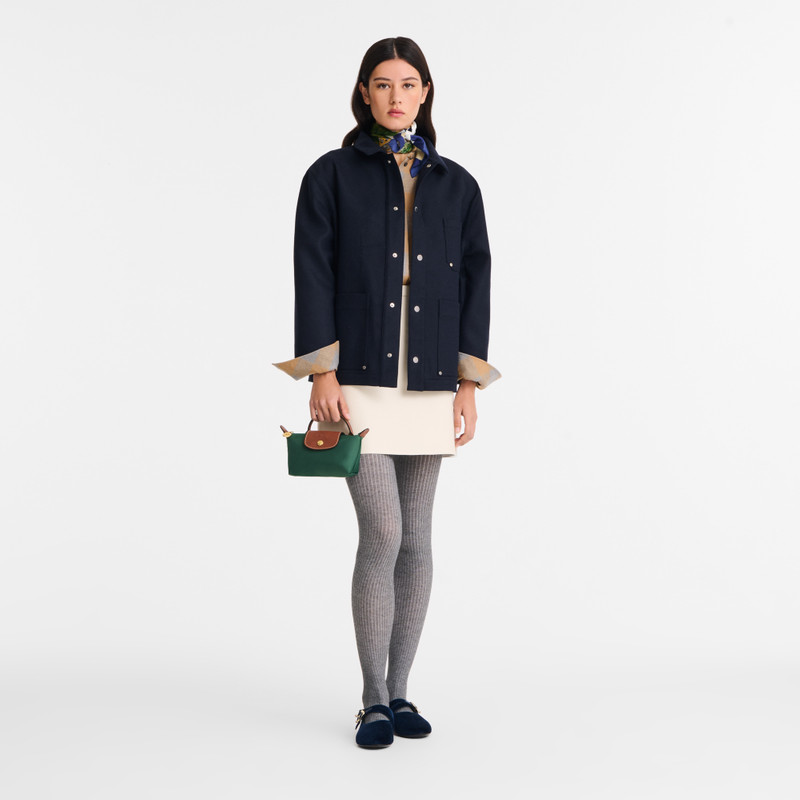 Longchamp Le Pliage Original Pouch with handle British Green - Recycled canvas outlook