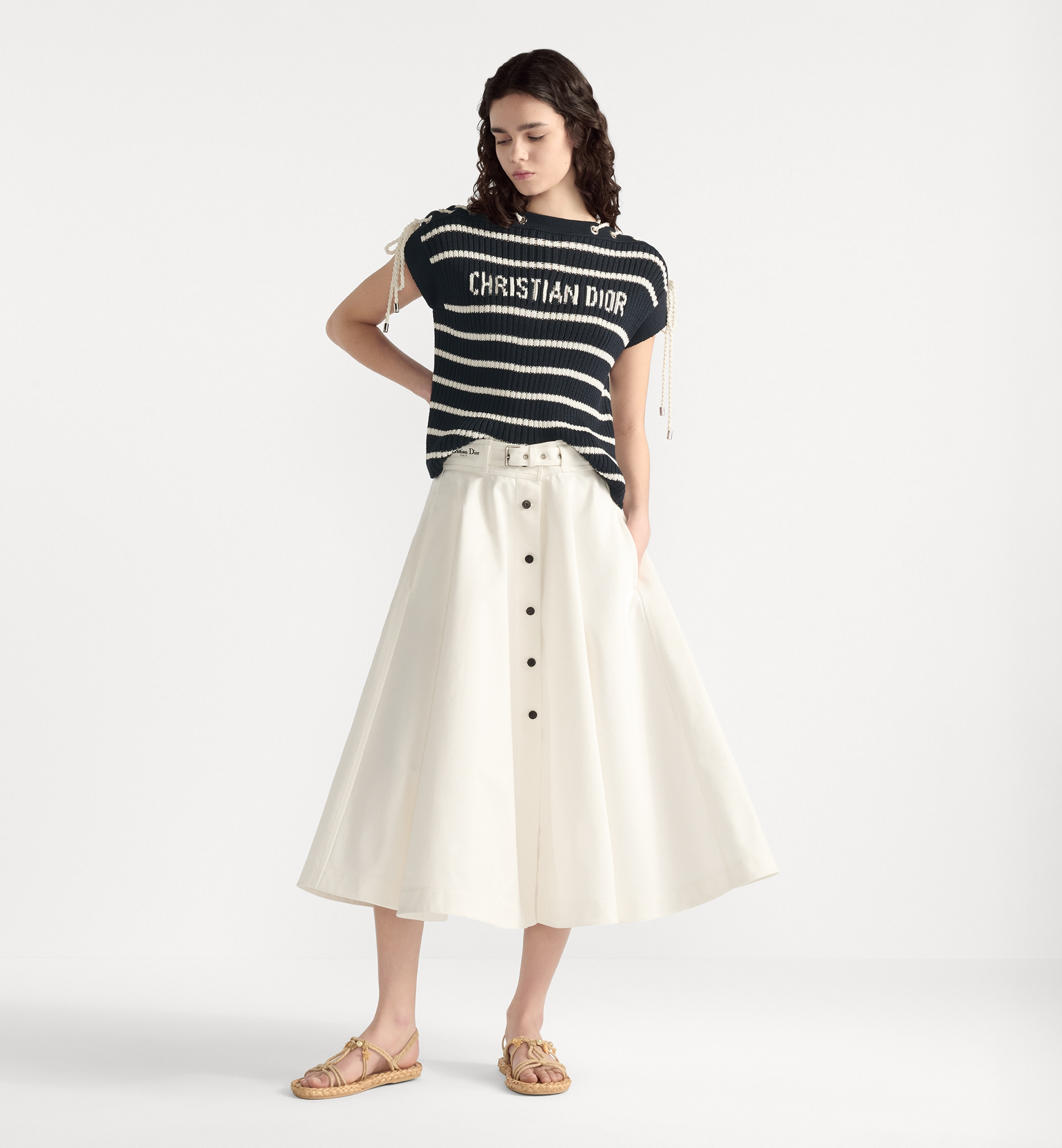 Mid-Length Belted Skirt - 2