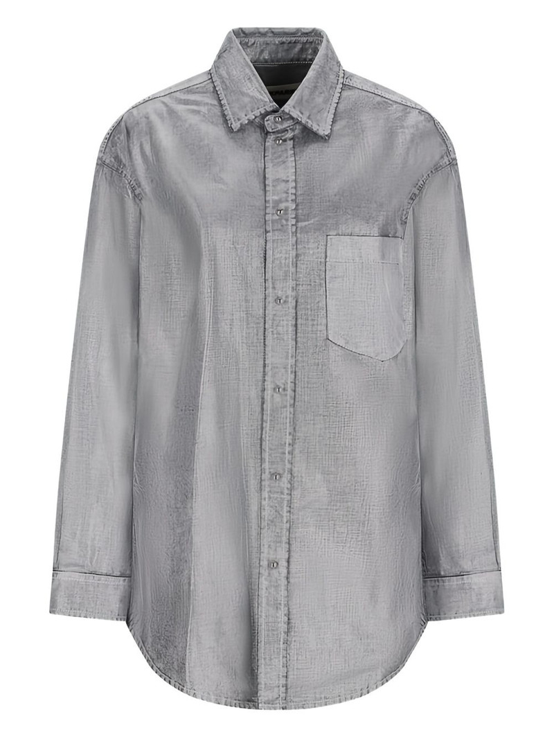 denim-effect collared shirt 1
