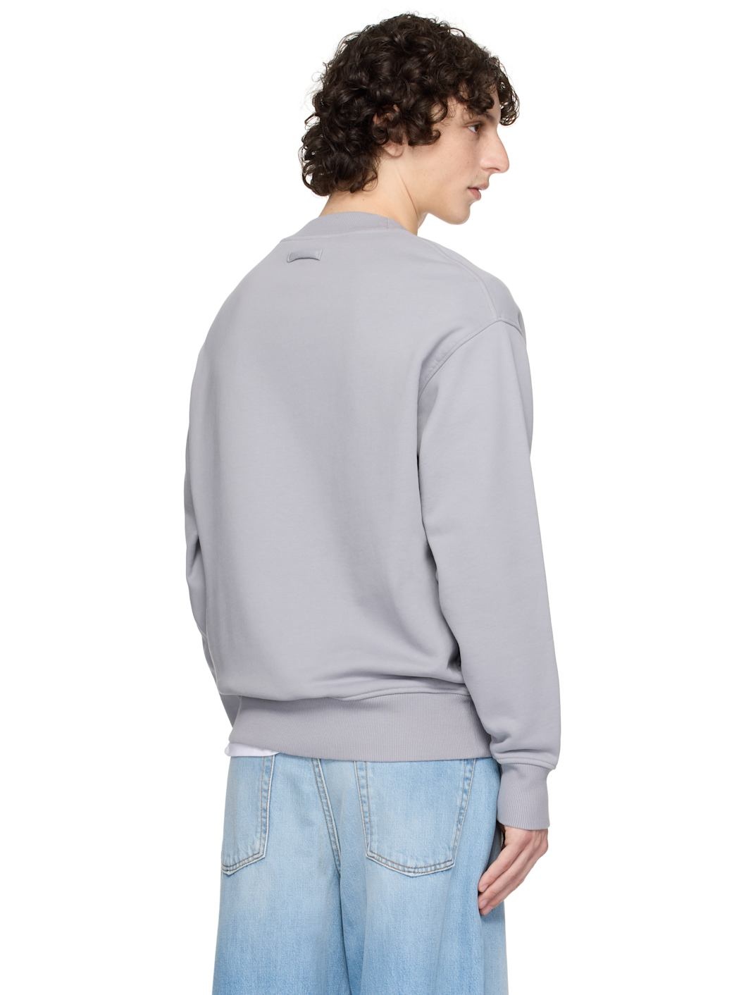 SSENSE Exclusive Gray Cotton Crew Printed Water Sweatshirt - 3