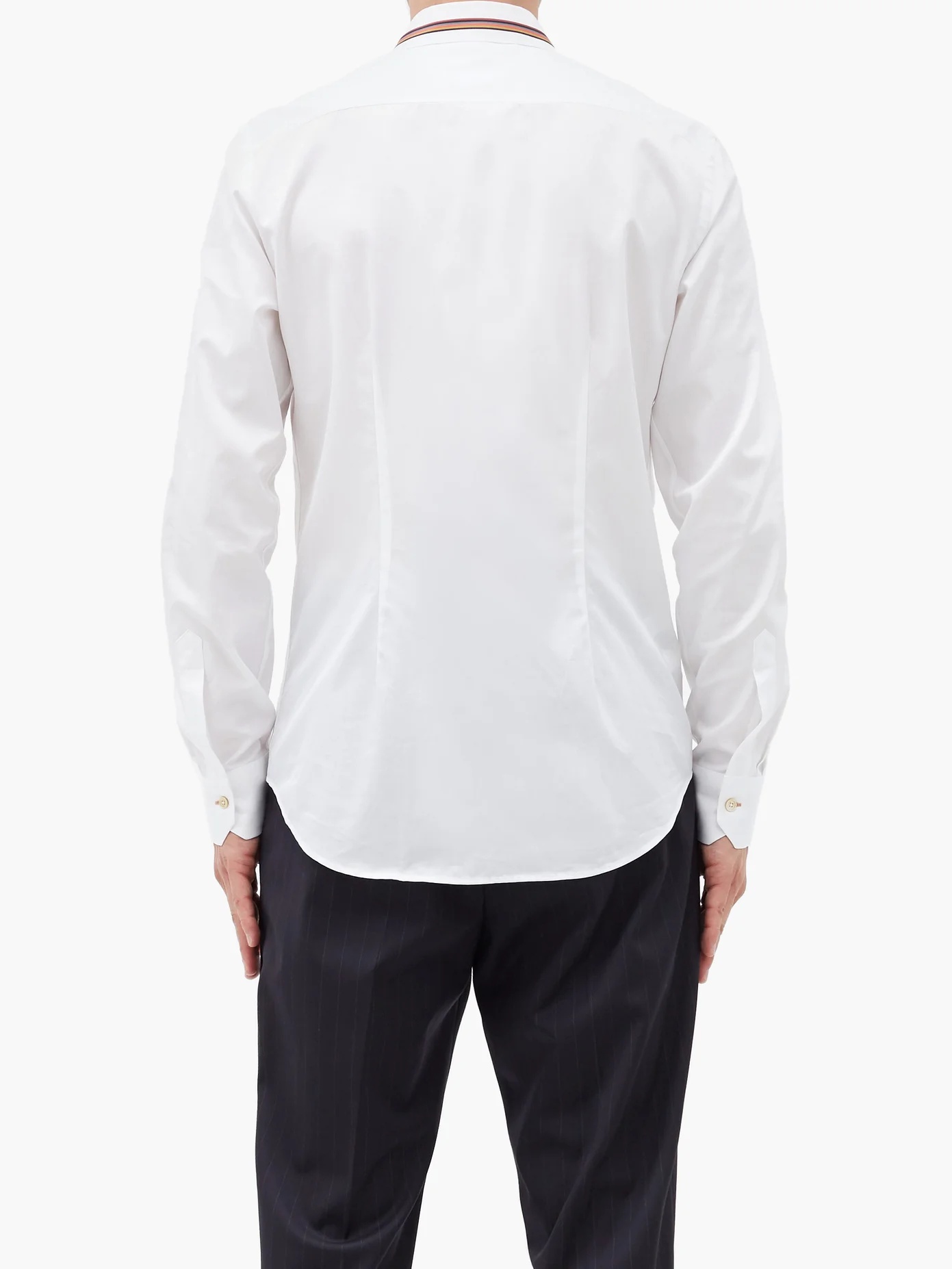 Artist-stripe collar cotton-poplin shirt - 5