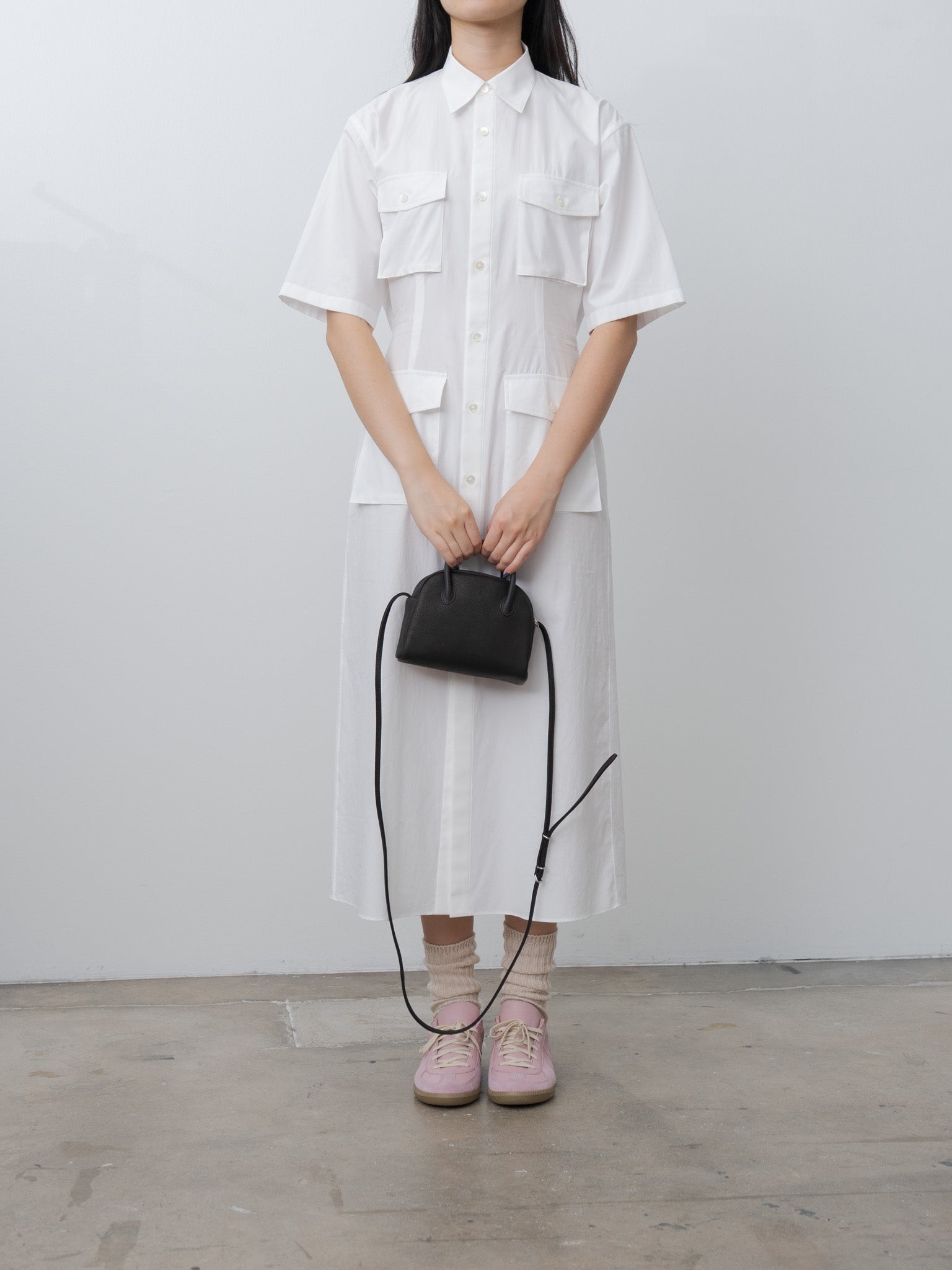 Washed Finx Twill Shirt Dress - White - 11