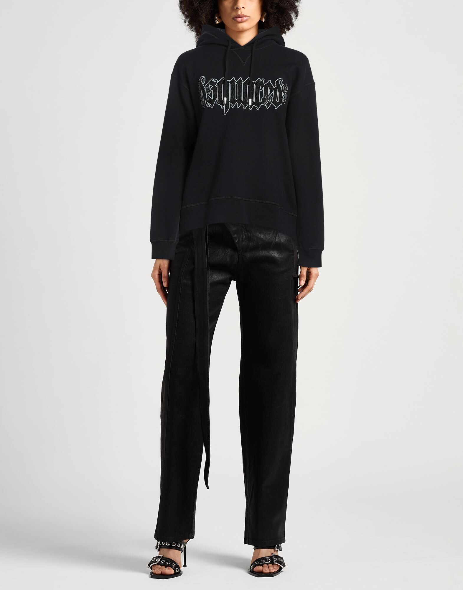Black Women's Hooded Sweatshirt - 2