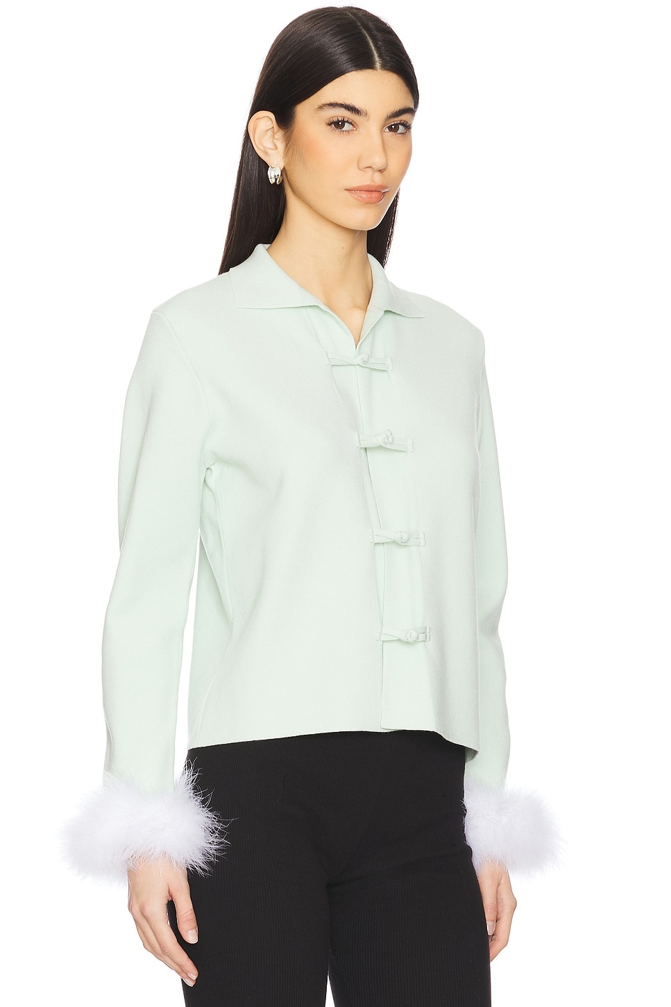 Crane Knitted Cardigan With Detachable Feathers - 2