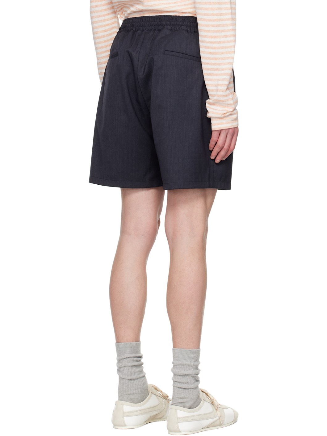 Gray Twill Pajama Shorts - 3