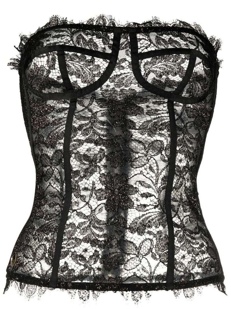 lace-detail bustier top 1