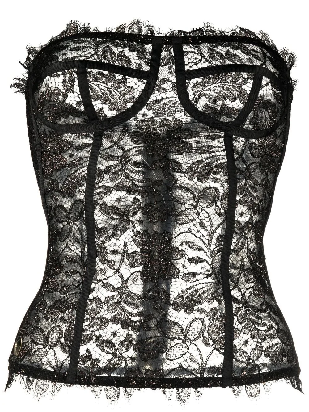 lace-detail bustier top - 1