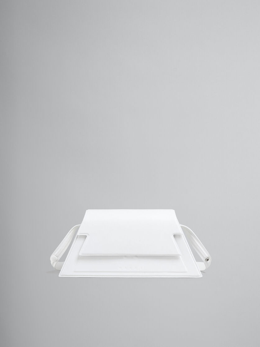 MEDIUM TRUNKOISE BAG IN SMOOTH WHITE LEATHER - 1