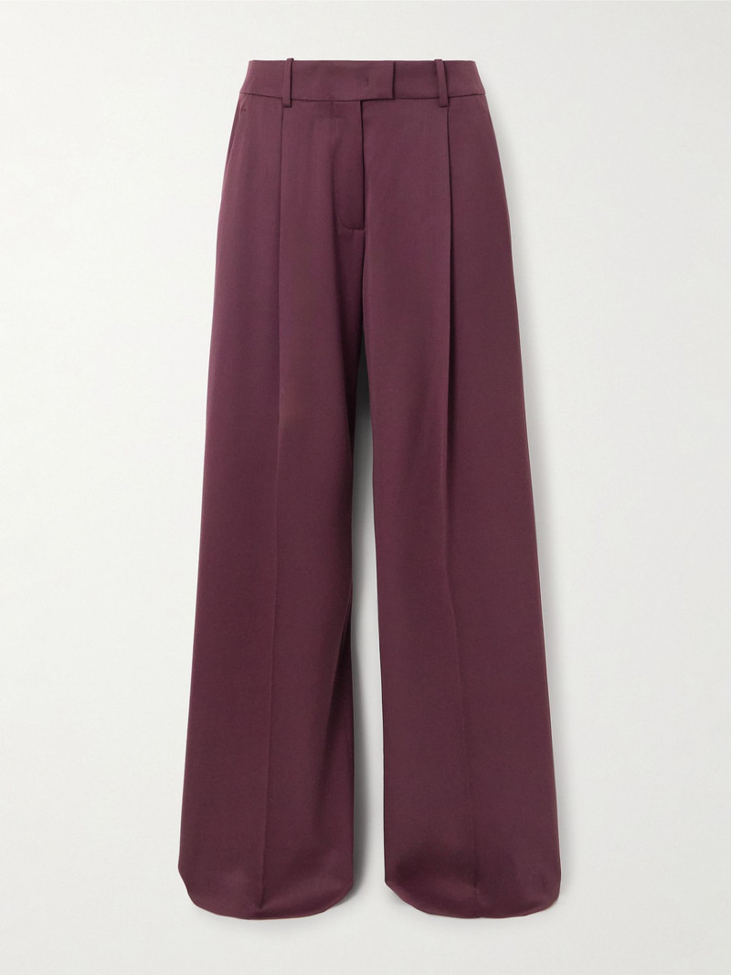 Wool-blend wide-leg pants Burgundy 1