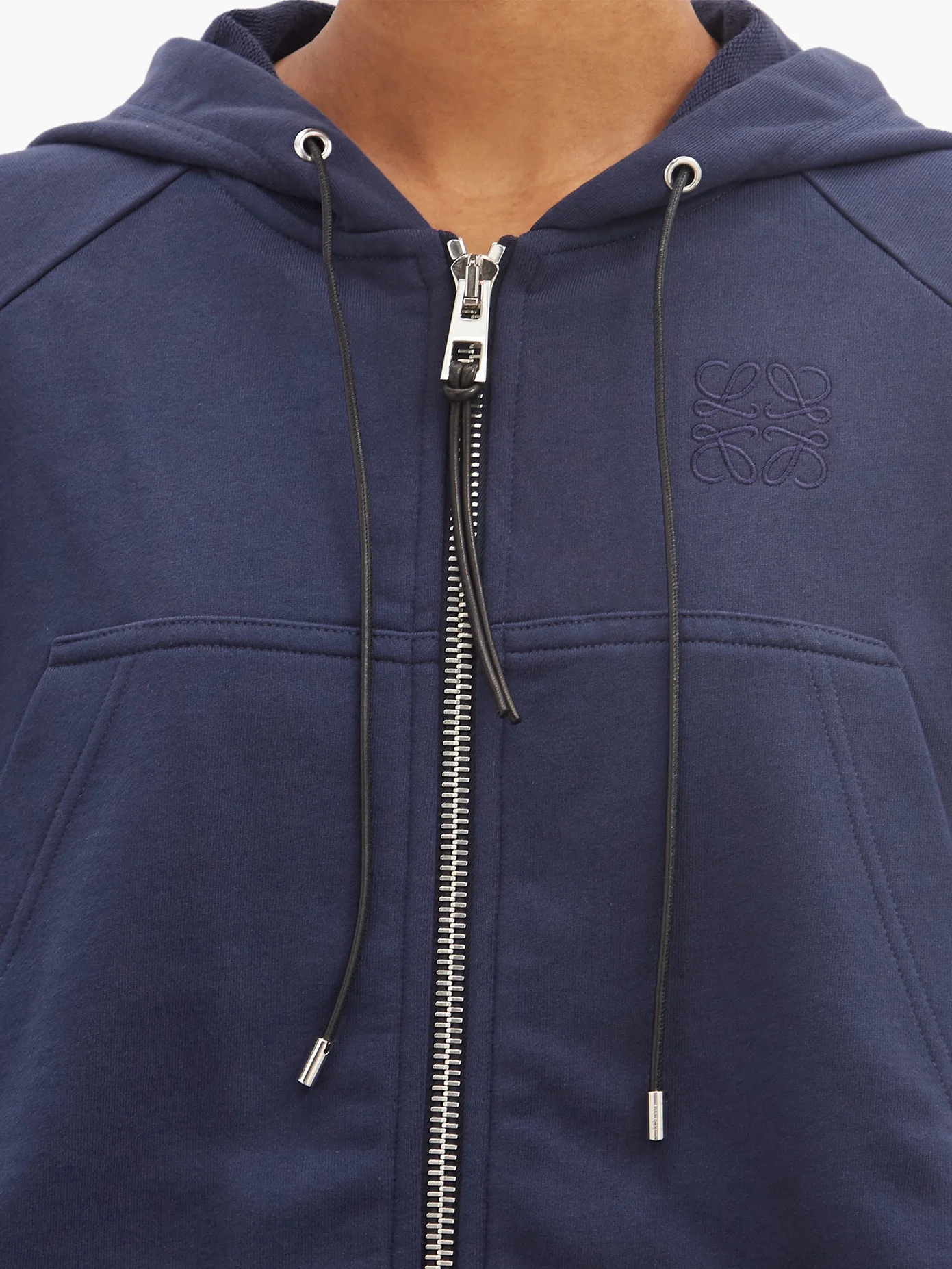 Zipped wool-blend jersey hooded sweatshirt - 3