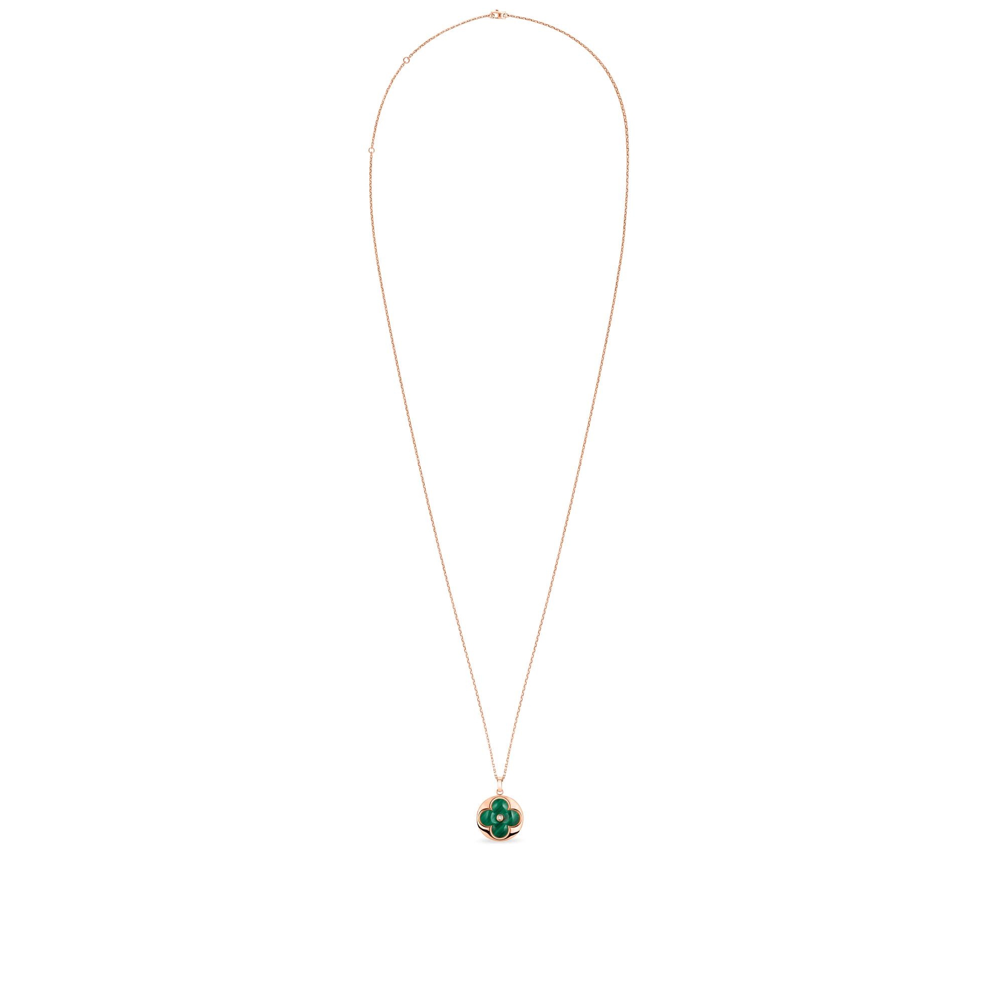 COLOR BLOSSOM XL MEDALLION, PINK GOLD,MALACHITE AND DIAMOND - 6