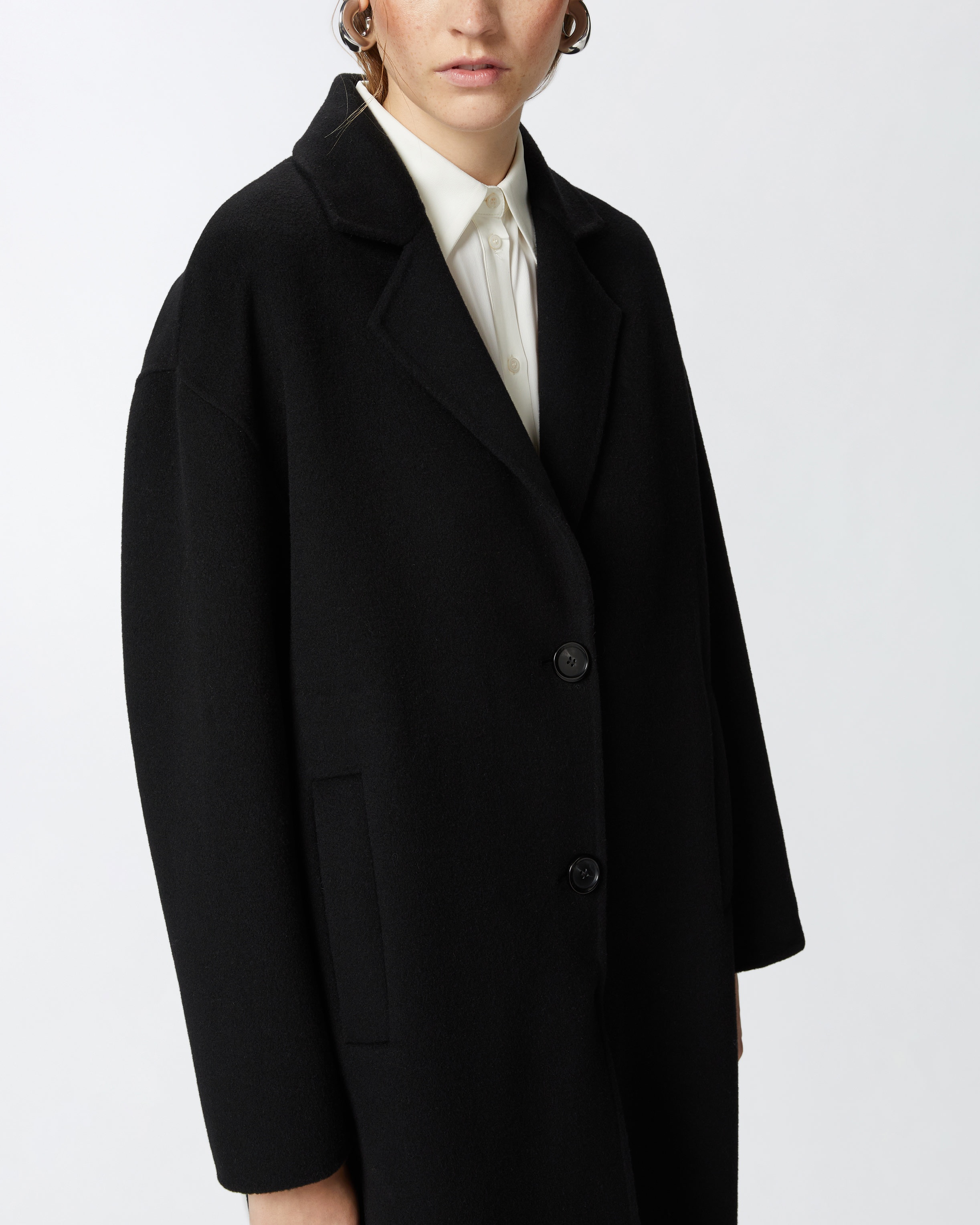CLASSIC SINGLE-BREASTED CLOTH COAT - 5