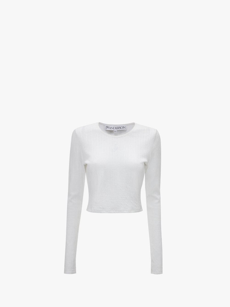 LONG-SLEEVE CROPPED TOP WITH ANCHOR EMBROIDERY 1
