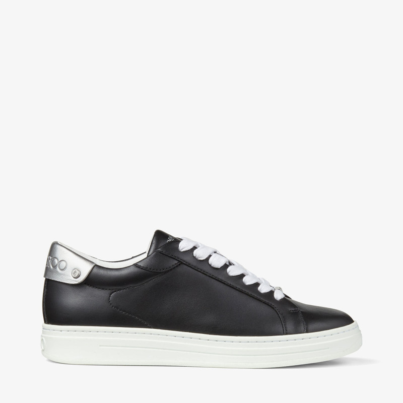 Rome/F
Black Calf Leather and Silver Metallic Nappa Low Top Trainers 1