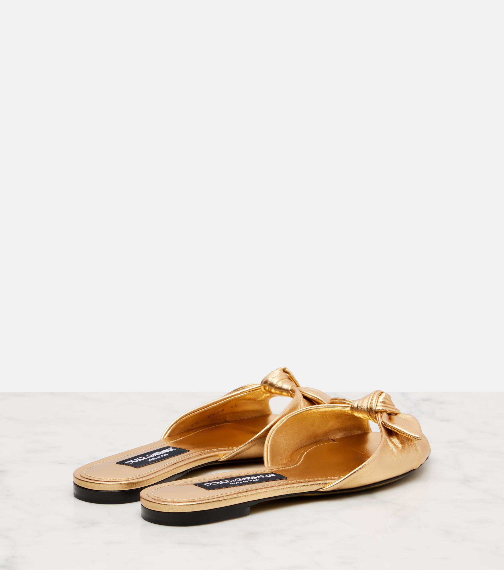 Metallic leather slides - 2