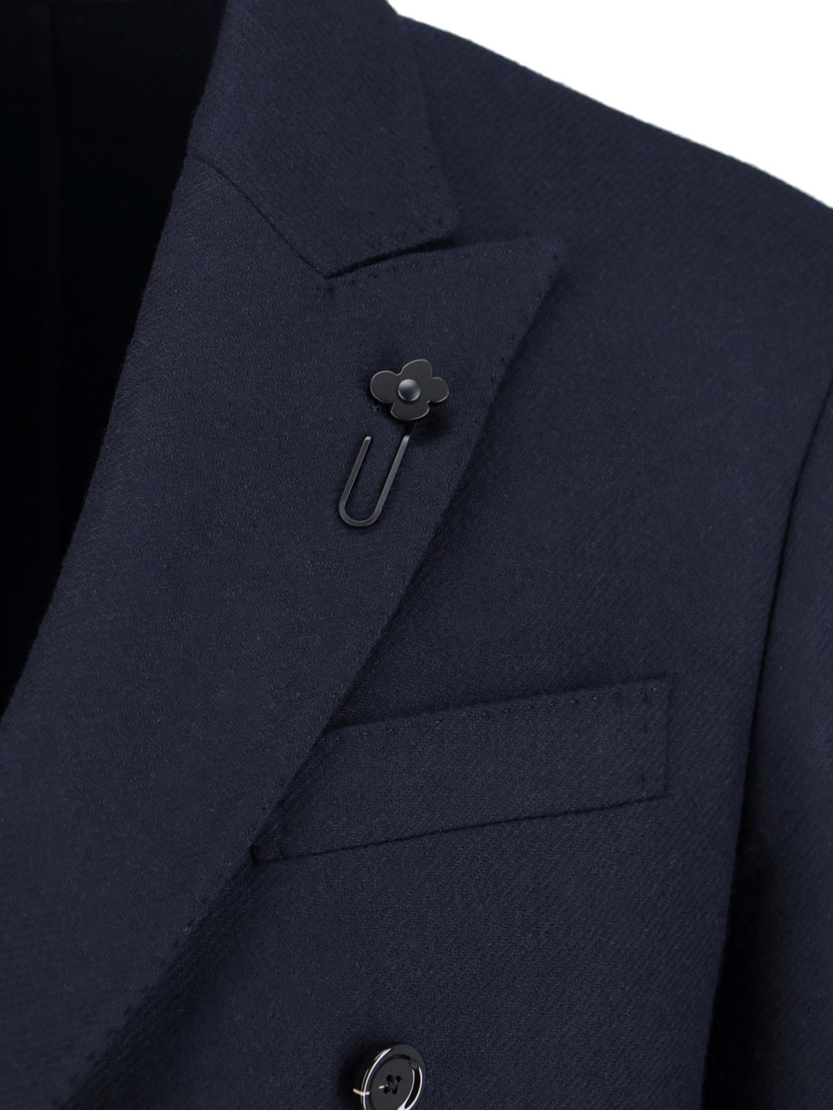 DOUBLE-BREASTED BLAZER IN WOOL AND CASHMERE BLEND - 3