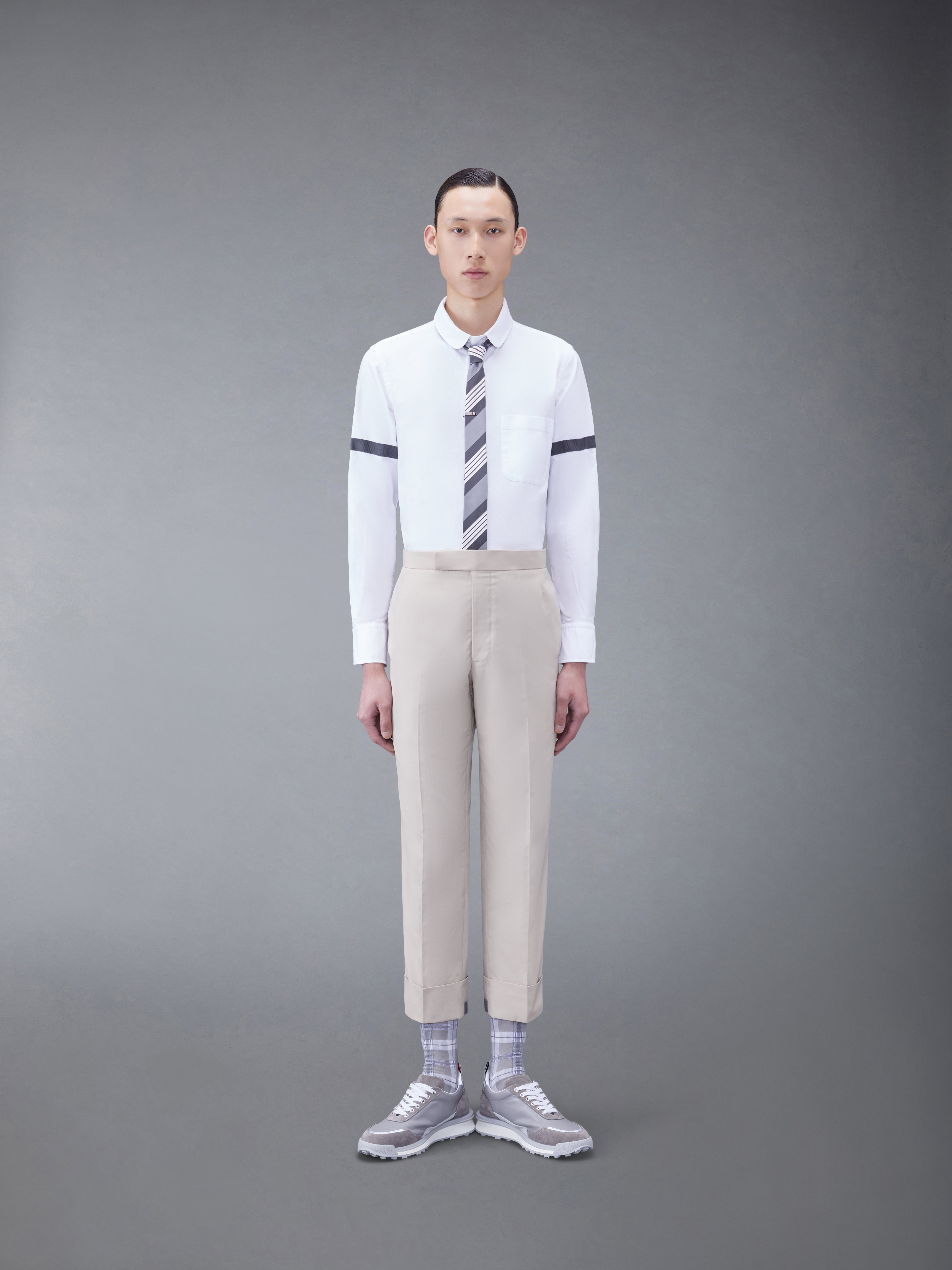 grosgrain-armband cotton shirt - 4