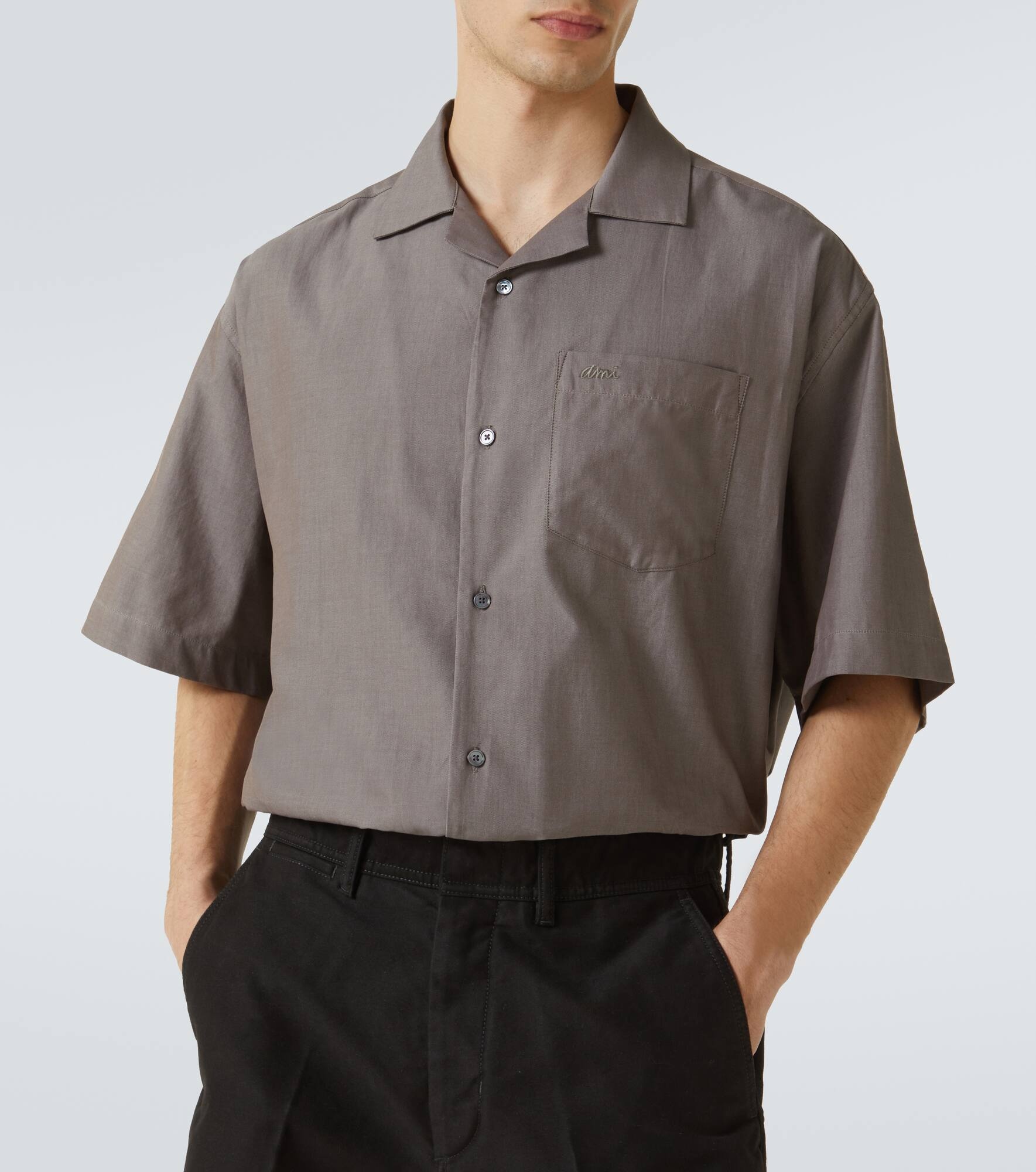 Cotton gabardine shirt - 5