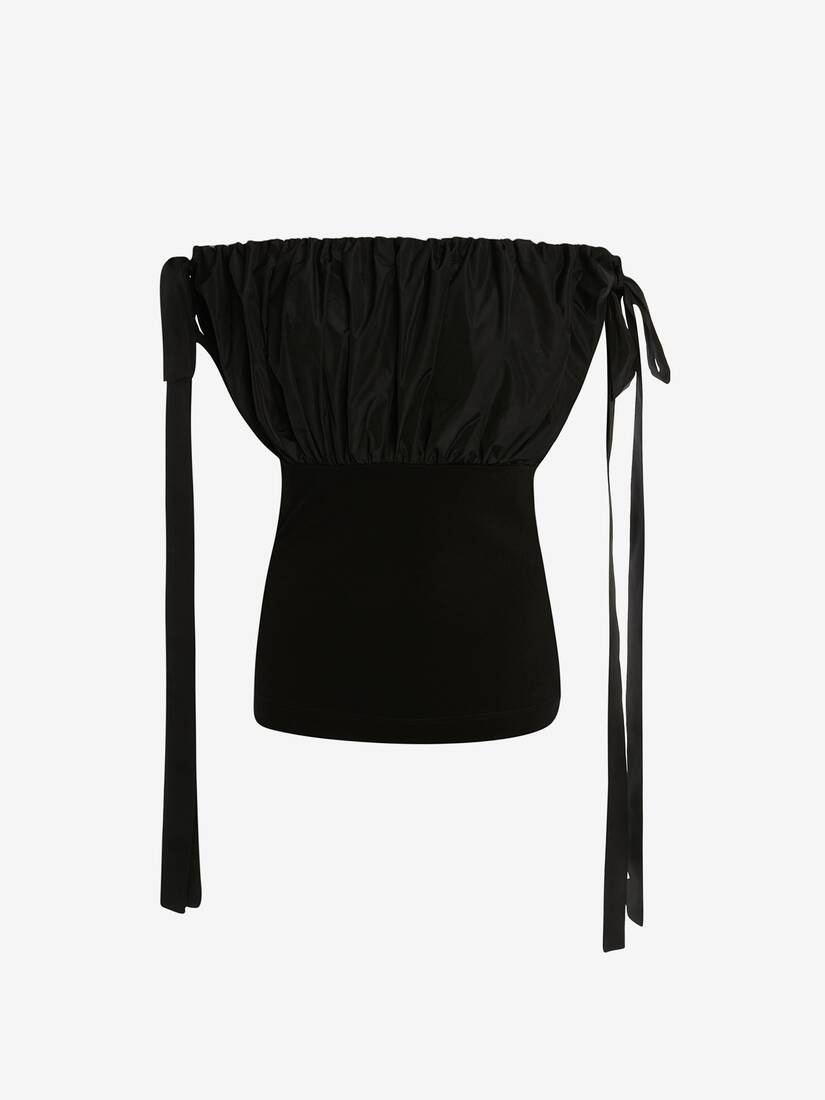 Hybrid Off-the-shoulder Top in Black - 1