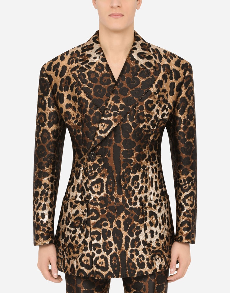 Leopard-design jacquard jacket - 1