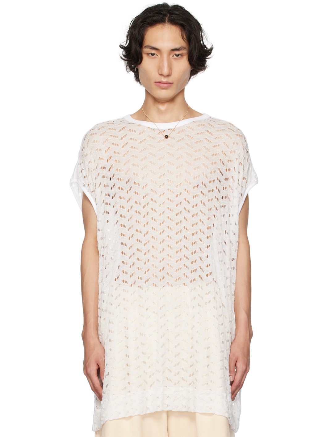 White Crewneck Tank Top - 1