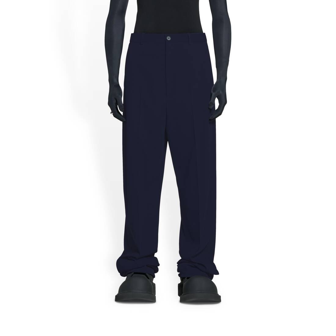 Men's Large Fit Tailored Pants in Navy Blue - 5