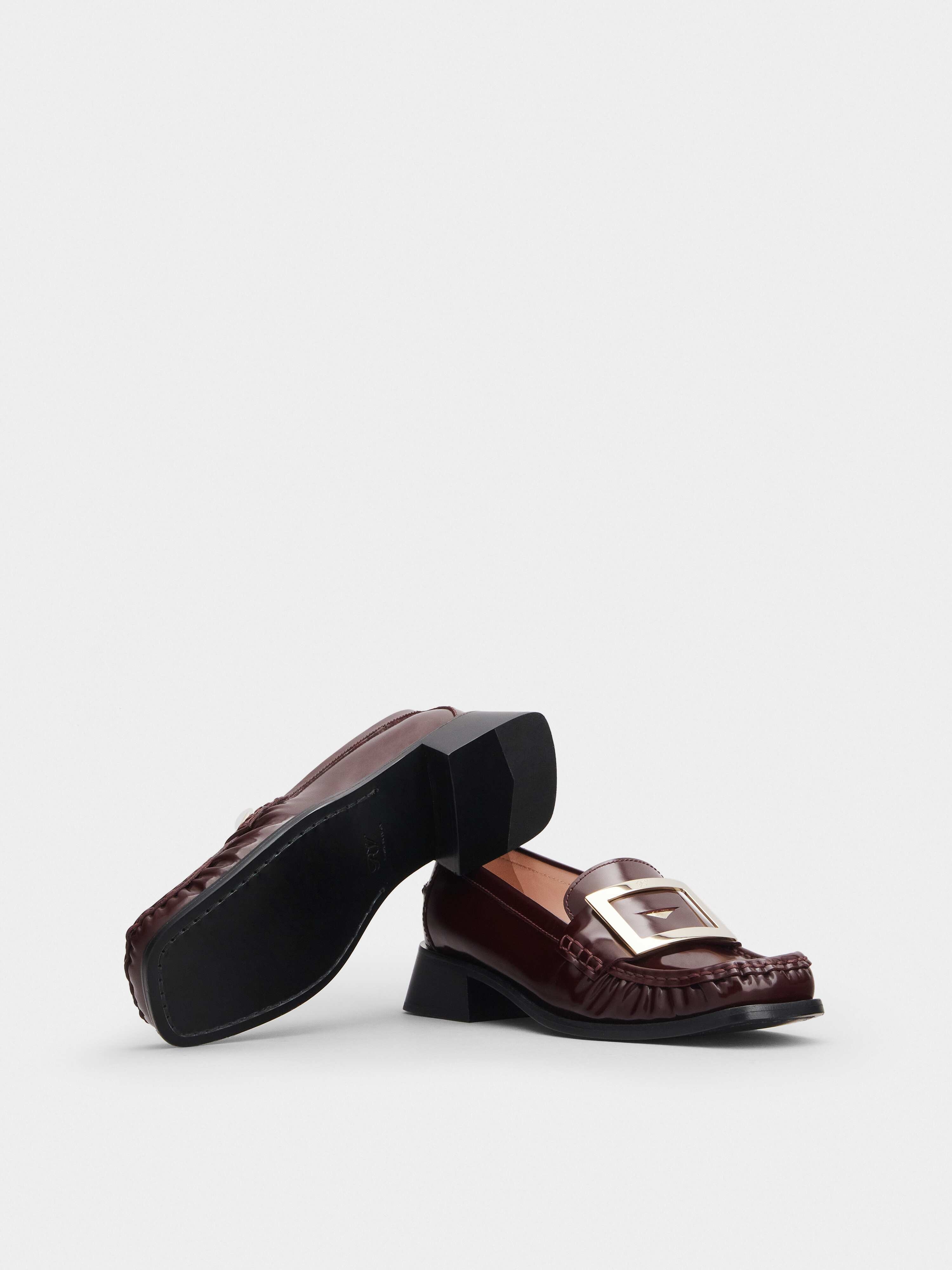 Preppy Viv' Metal Buckle Loafers in Patent Leather - 6