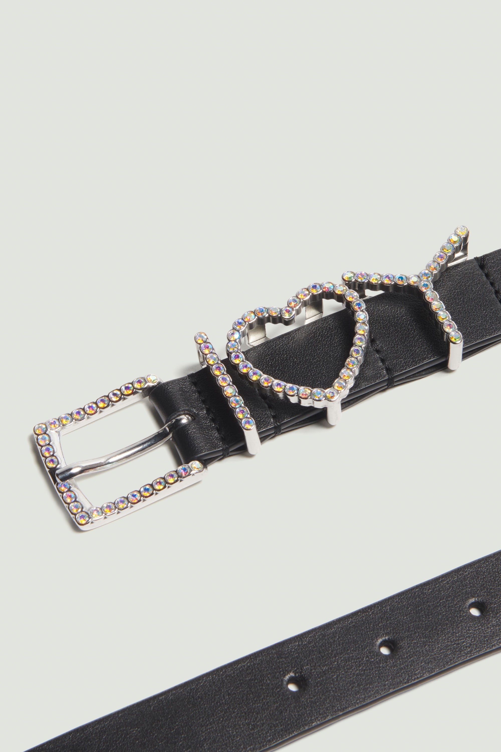 Yproject Y Heart レザーベルト Y Heart embellished leather belt in black - Y Project